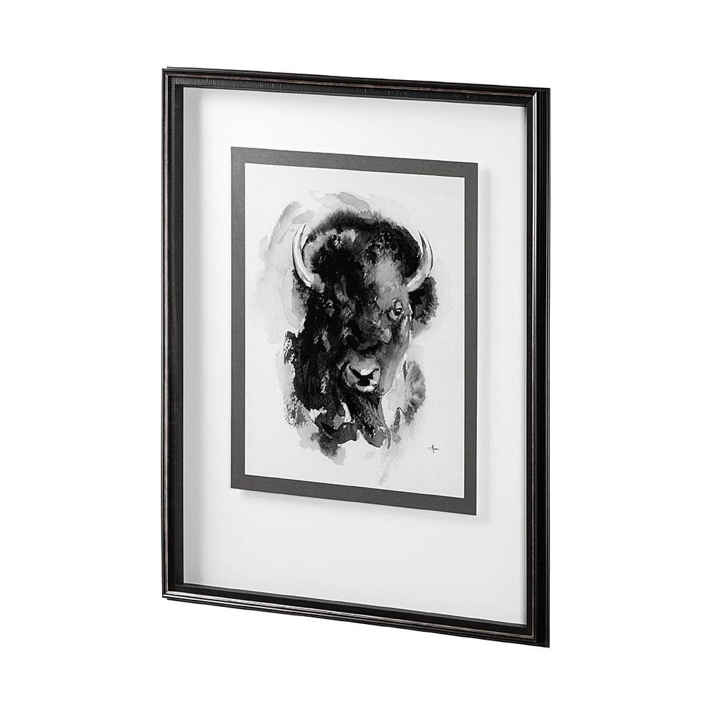 Mercana - Bison I by Mercana Studio a Hand Embellished Textured Framed Art Print Matted under Glass - 13615 view 2