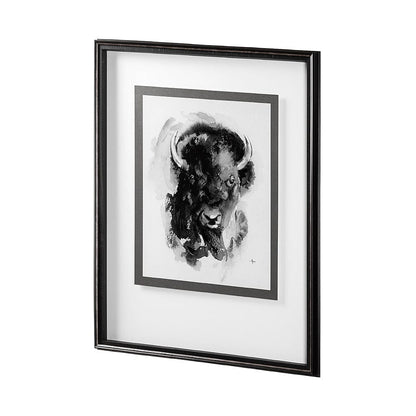 Mercana - Bison I by Mercana Studio a Hand Embellished Textured Framed Art Print Matted under Glass - 13615 view 2