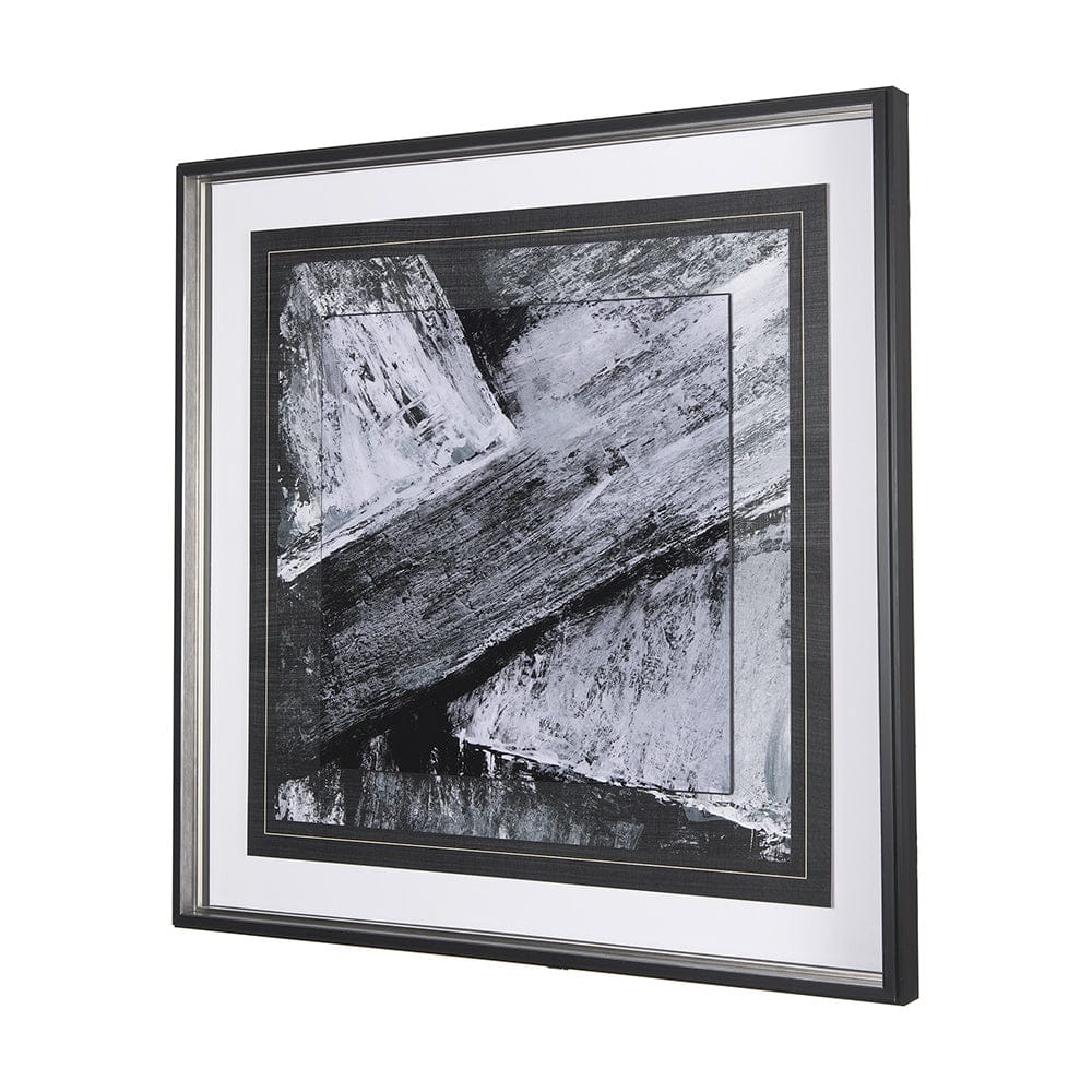 Mercana - Black Composition I by Mercana Studio Hand Embellished Textured Framed Art Print Matted under Glass - 14751 view 2