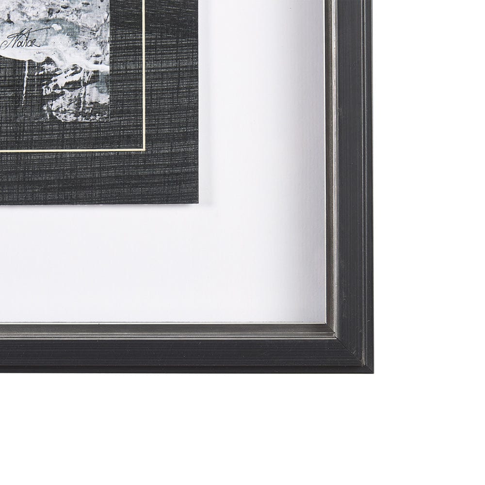 Mercana - Black Composition I by Mercana Studio Hand Embellished Textured Framed Art Print Matted under Glass - 14751 view 3