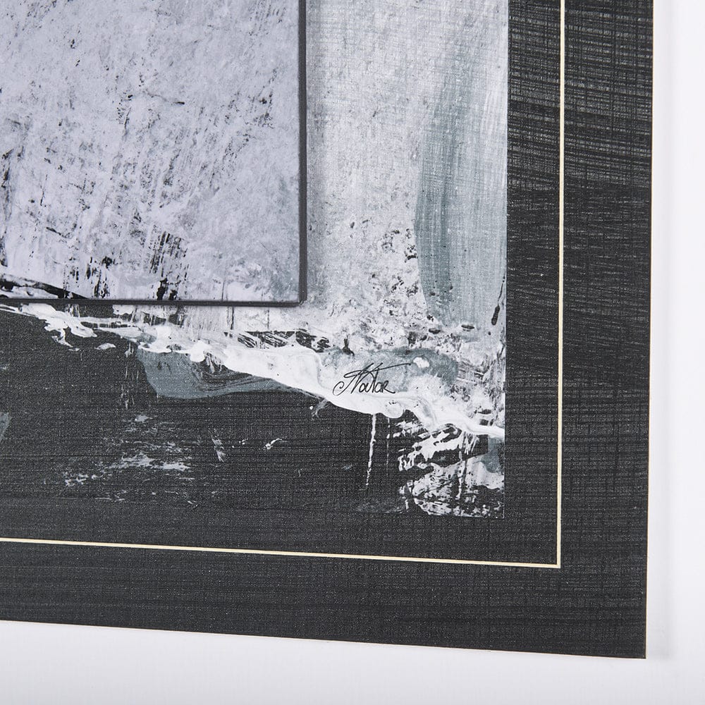 Mercana - Black Composition I by Mercana Studio Hand Embellished Textured Framed Art Print Matted under Glass - 14751 view 6