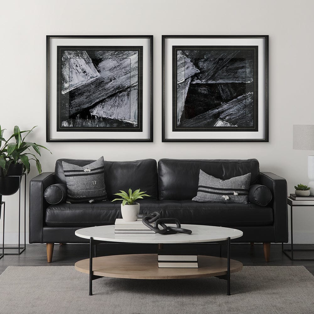 Mercana - Black Composition I by Mercana Studio Hand Embellished Textured Framed Art Print Matted under Glass - 14751 view 8