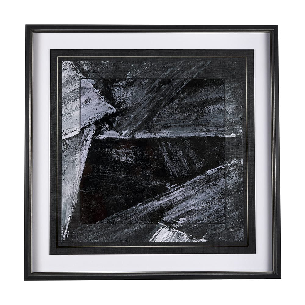 Mercana - Black Composition II by Mercana Studio Hand Embellished Textured Framed Art Print Matted under Glass - 14752 view 1