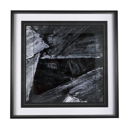 Mercana - Black Composition II by Mercana Studio Hand Embellished Textured Framed Art Print Matted under Glass - 14752 view 1