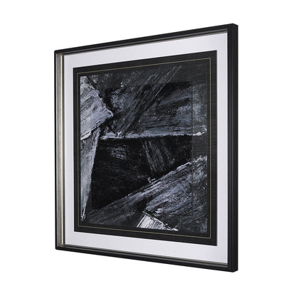 Mercana - Black Composition II by Mercana Studio Hand Embellished Textured Framed Art Print Matted under Glass - 14752 view 2