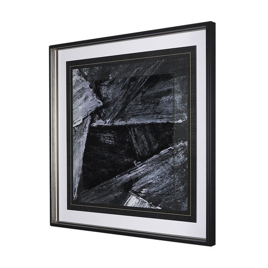Mercana - Black Composition II by Mercana Studio Hand Embellished Textured Framed Art Print Matted under Glass - 14752 view 2