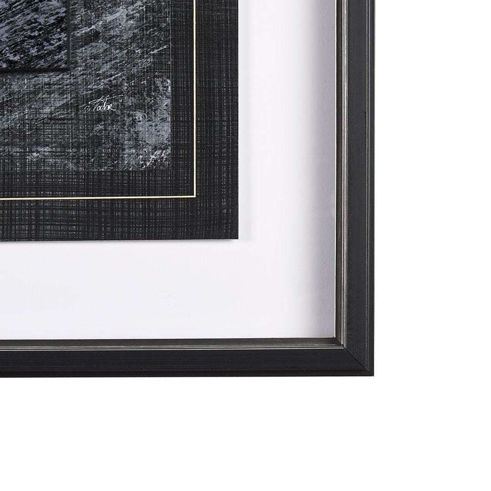 Mercana - Black Composition II by Mercana Studio Hand Embellished Textured Framed Art Print Matted under Glass - 14752 view 3