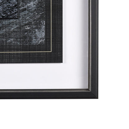 Mercana - Black Composition II by Mercana Studio Hand Embellished Textured Framed Art Print Matted under Glass - 14752 view 3