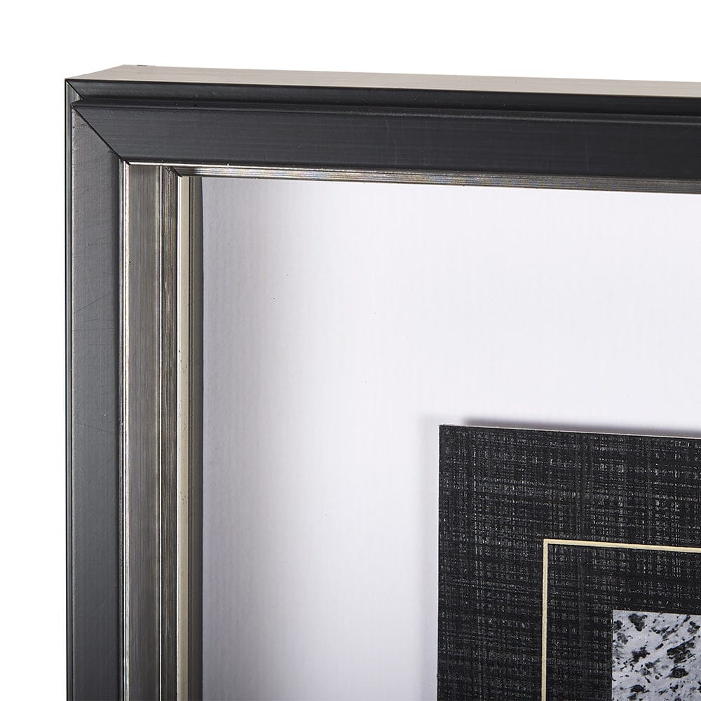 Mercana - Black Composition II by Mercana Studio Hand Embellished Textured Framed Art Print Matted under Glass - 14752 view 4