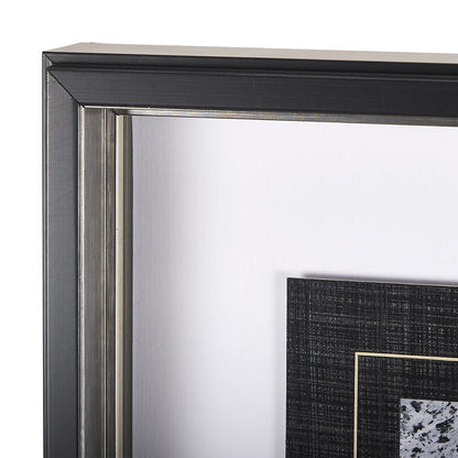 Mercana - Black Composition II by Mercana Studio Hand Embellished Textured Framed Art Print Matted under Glass - 14752 view 4