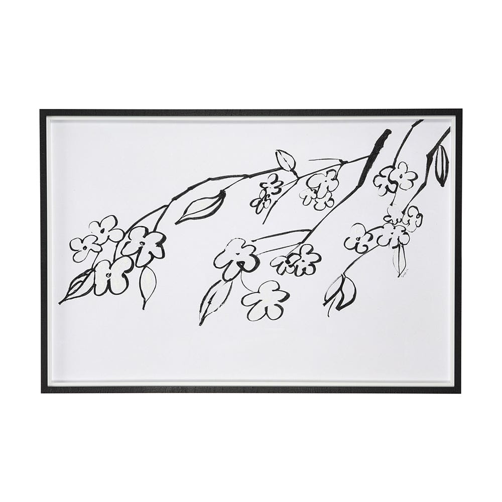 Mercana - Blossoming Cherry Branch by Mercana Studio Hand Embellished Framed Art Print Matted under Glass - 14682 view 1