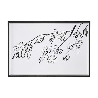 Mercana - Blossoming Cherry Branch by Mercana Studio Hand Embellished Framed Art Print Matted under Glass - 14682 view 1