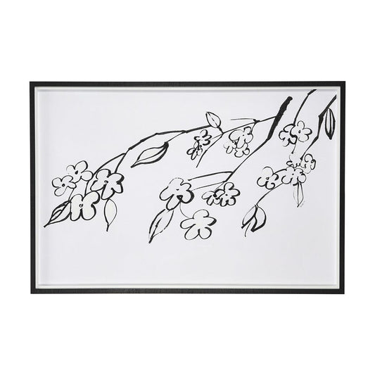 Mercana - Blossoming Cherry Branch by Mercana Studio Hand Embellished Framed Art Print Matted under Glass - 14682 view 1