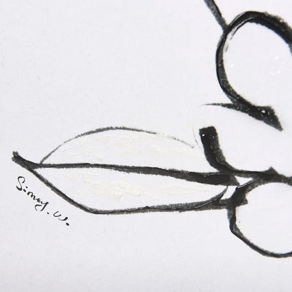 Mercana - Blossoming Cherry Branch by Mercana Studio Hand Embellished Framed Art Print Matted under Glass - 14682 view 5