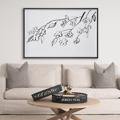 Mercana - Blossoming Cherry Branch by Mercana Studio Hand Embellished Framed Art Print Matted under Glass - 14682 view 7