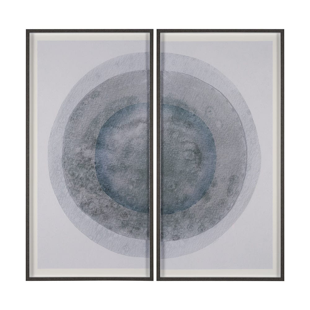 Mercana - Blue Eclipse by Mercana Studio a Hand Embellished Framed Art Print Matted under Glass (Set of 2) - 15794 view 1