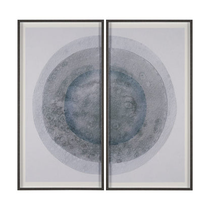 Mercana - Blue Eclipse by Mercana Studio a Hand Embellished Framed Art Print Matted under Glass (Set of 2) - 15794 view 1