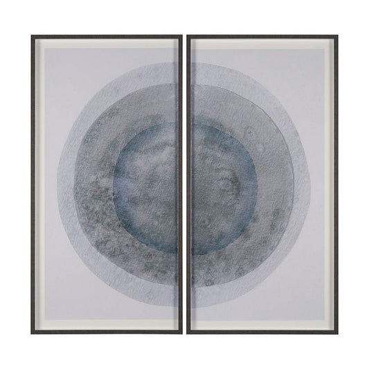 Mercana - Blue Eclipse by Mercana Studio a Hand Embellished Framed Art Print Matted under Glass (Set of 2) - 15794 view 1