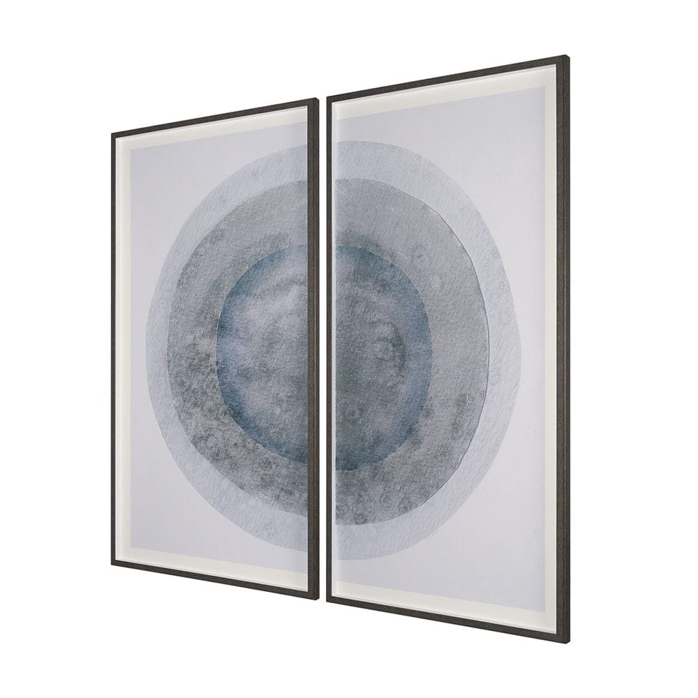 Mercana - Blue Eclipse by Mercana Studio a Hand Embellished Framed Art Print Matted under Glass (Set of 2) - 15794 view 2