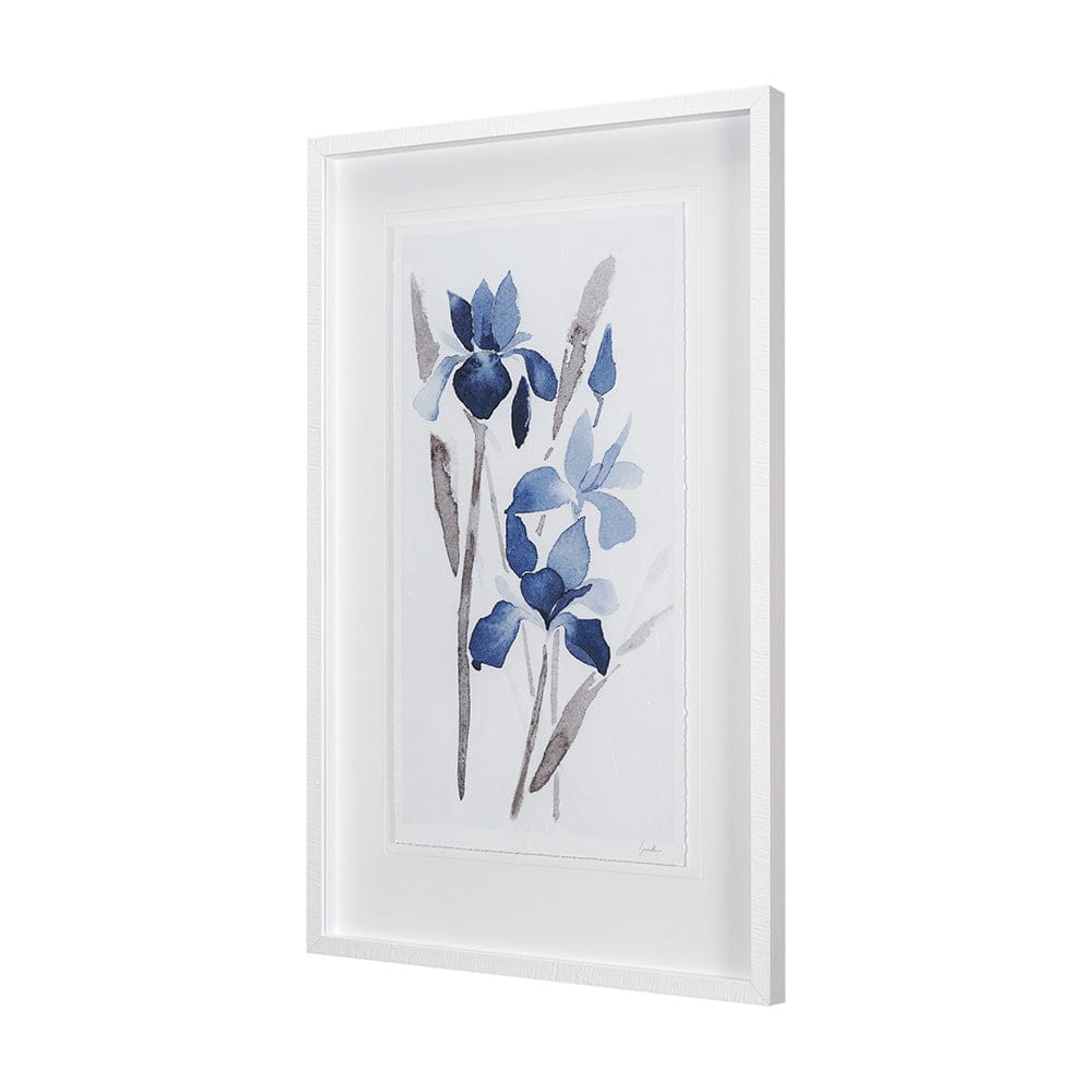Mercana - Blue Iris I by Mercana Studio a Hand Embellished Textured Framed Art Print Matted under Glass - 15219 view 2
