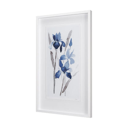 Mercana - Blue Iris I by Mercana Studio a Hand Embellished Textured Framed Art Print Matted under Glass - 15219 view 2