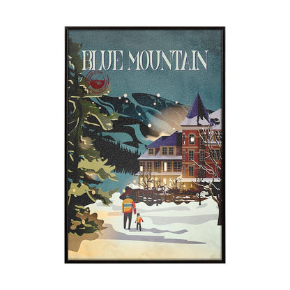 Mercana - Blue Mountain by Mercana Studio a Hand Embellished Textured Framed Art Print - 14393 view 1