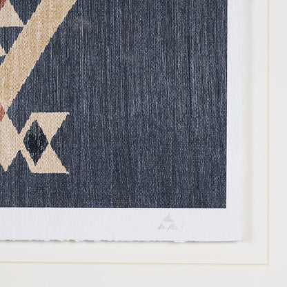 Mercana - Blue Tapestry I by Mercana Studio a Hand Embelished Textured Framed Art Print Matted under Glass - 14973 view 6