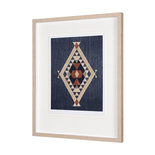 Mercana - Blue Tapestry II by Mercana Studio a Hand Embelished Textured Framed Art Print Matted under Glass - 14974 view 2