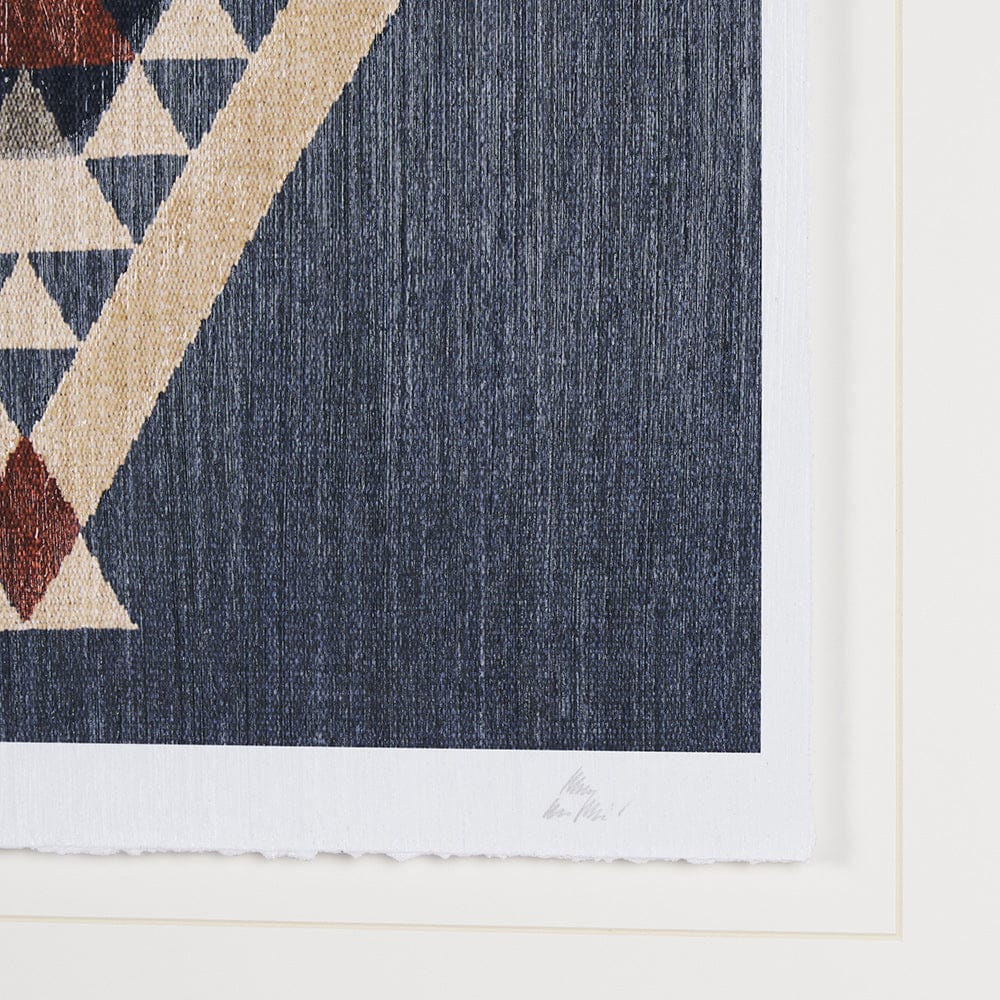 Mercana - Blue Tapestry II by Mercana Studio a Hand Embelished Textured Framed Art Print Matted under Glass - 14974 view 6