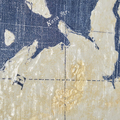 Mercana - Blueprint World Map by Sue Schlabach a Hand Embellished Textured Framed Art Print Matted under Glass - 13072 view 3