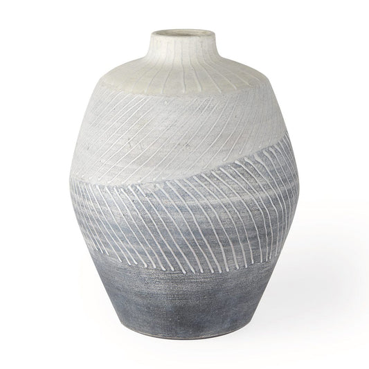 Mercana - Blume 10H Off-White w/ Gray Textured Vase - 70073 view 1