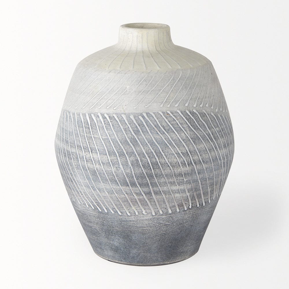 Mercana - Blume 10H Off-White w/ Gray Textured Vase - 70073 view 2
