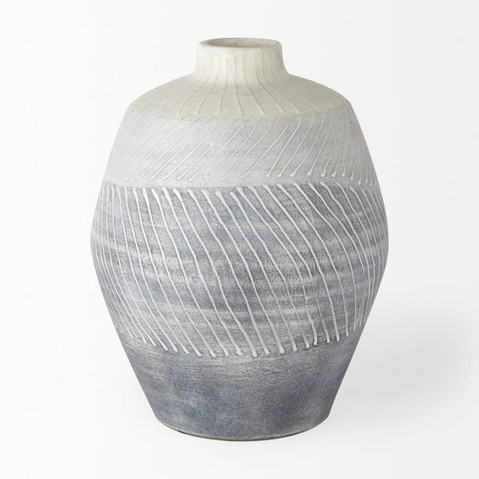 Mercana - Blume 10H Off-White w/ Gray Textured Vase - 70073 view 2