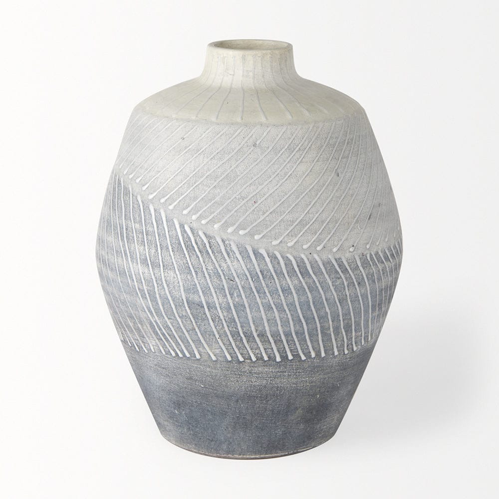Mercana - Blume 10H Off-White w/ Gray Textured Vase - 70073 view 3