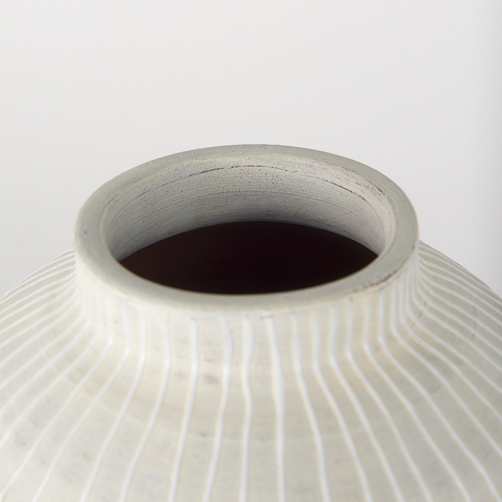 Mercana - Blume 12.5H Off-White w/ Gray Textured Vase - 70075 view 5