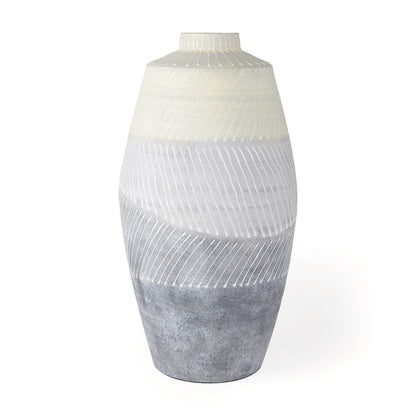 Mercana - Blume 16.5H Off-White w/ Gray Textured Vase - 70074_CLOSEOUT view 1