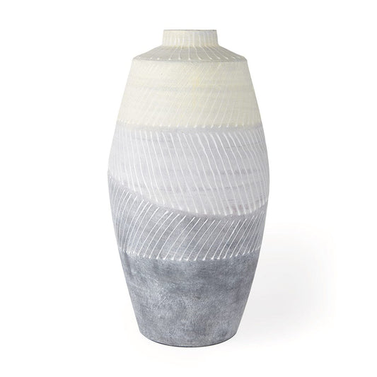 Mercana - Blume 16.5H Off-White w/ Gray Textured Vase - 70074_CLOSEOUT view 1
