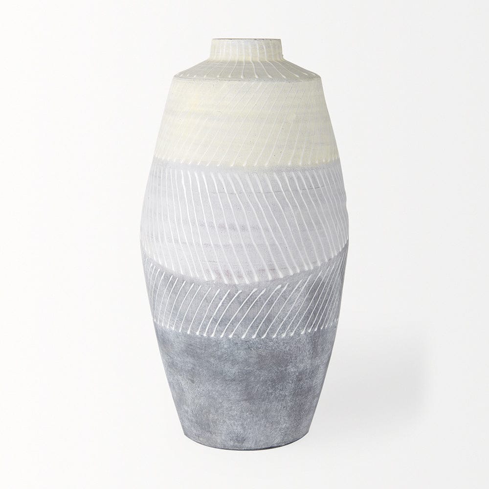 Mercana - Blume 16.5H Off-White w/ Gray Textured Vase - 70074_CLOSEOUT view 2