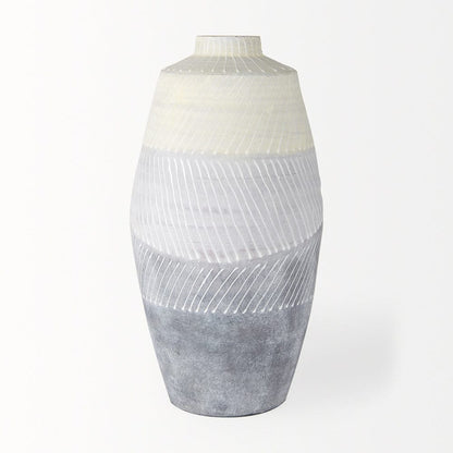 Mercana - Blume 16.5H Off-White w/ Gray Textured Vase - 70074_CLOSEOUT view 2