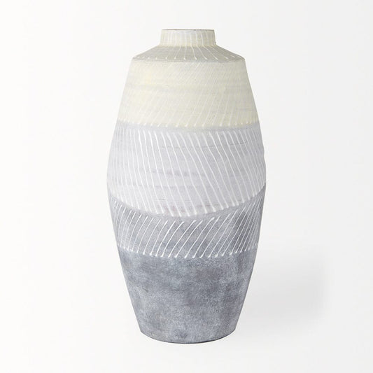 Mercana - Blume 16.5H Off-White w/ Gray Textured Vase - 70074_CLOSEOUT view 2