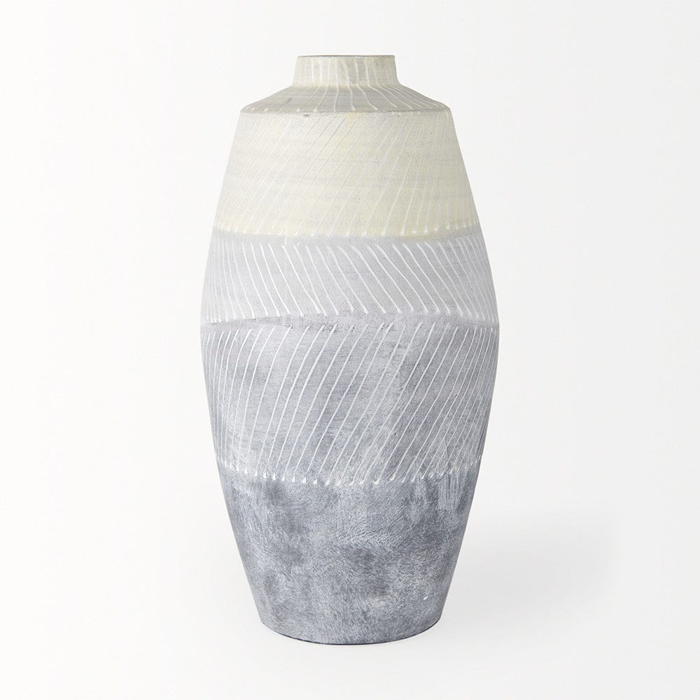 Mercana - Blume 16.5H Off-White w/ Gray Textured Vase - 70074_CLOSEOUT view 3