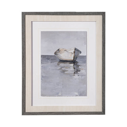 Mercana - Boat on the Horizon I by Ethan Harper Hand Embellished Textured Framed Art Print Matted under Glass - 13523 view 1