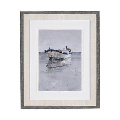 Mercana - Boat on the Horizon II by Ethan Harper Hand Embellished Textured Framed Art Print Matted under Glass - 13524 view 1