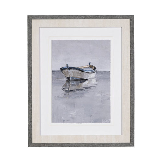Mercana - Boat on the Horizon II by Ethan Harper Hand Embellished Textured Framed Art Print Matted under Glass - 13524 view 1