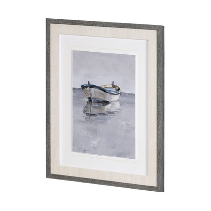 Mercana - Boat on the Horizon II by Ethan Harper Hand Embellished Textured Framed Art Print Matted under Glass - 13524 view 3