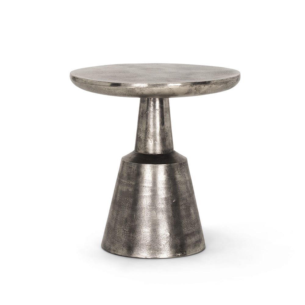 Mercana - Bobbi Textured Polished Nickel Cast Aluminum Metal Accent Table - 70614 view 1