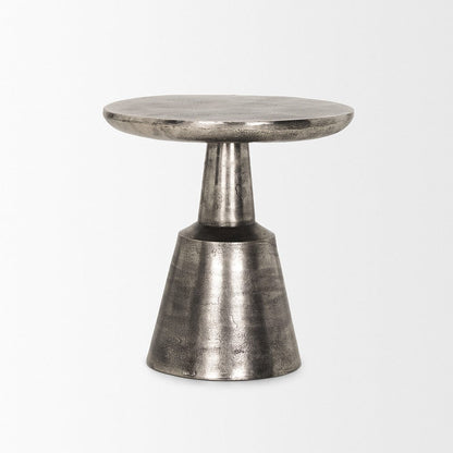 Mercana - Bobbi Textured Polished Nickel Cast Aluminum Metal Accent Table - 70614 view 2