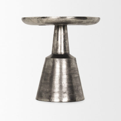 Mercana - Bobbi Textured Polished Nickel Cast Aluminum Metal Accent Table - 70614 view 3