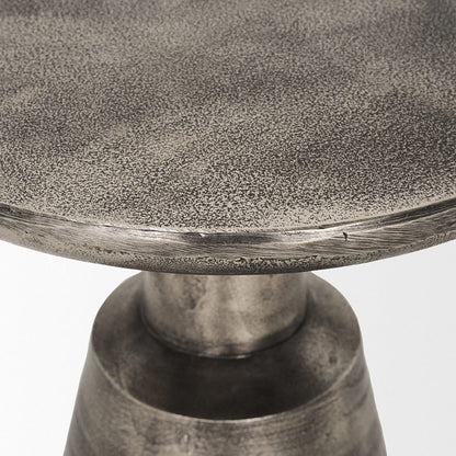 Mercana - Bobbi Textured Polished Nickel Cast Aluminum Metal Accent Table - 70614 view 4