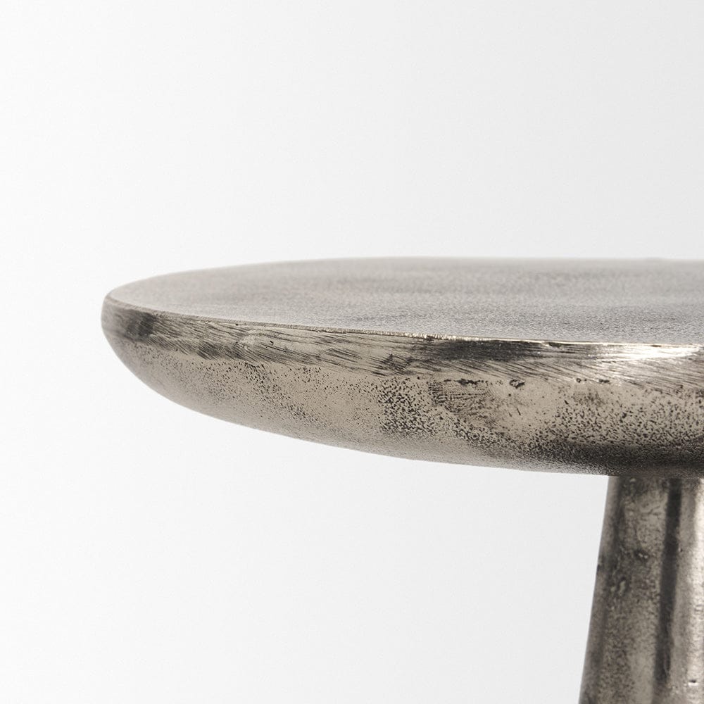 Mercana - Bobbi Textured Polished Nickel Cast Aluminum Metal Accent Table - 70614 view 5